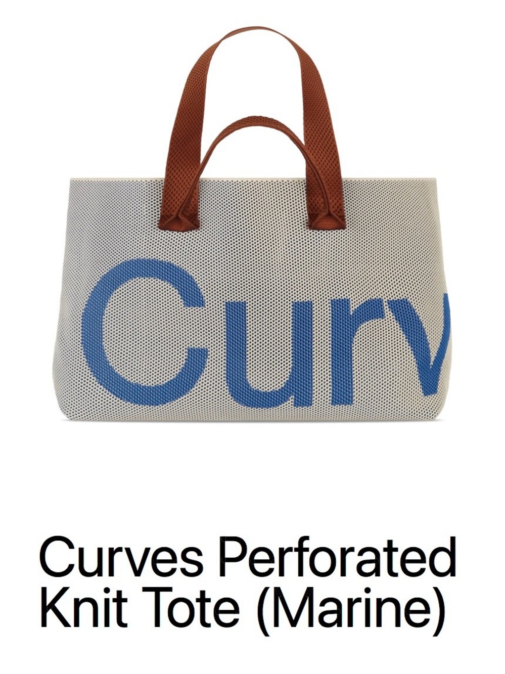 Curves Perforated Knit Tote in Marine